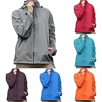 Guphouty Regenjacke Herren/Damen - Leichte Outdoorjacke Wasserdicht Mit Kapuze