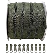 10 M Nylon-Reißverschluss Rolle #5 – Mit 10 Schiebern, Für Näharbeiten, Taschen, Zelte
