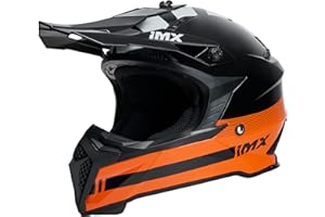 IMX RACING FMX-02 Casco de Moto Offroad 2 Tamaños EPS Emergencia Almohadillas Removibles para Las mejillas Visor Ajustable Forro removible