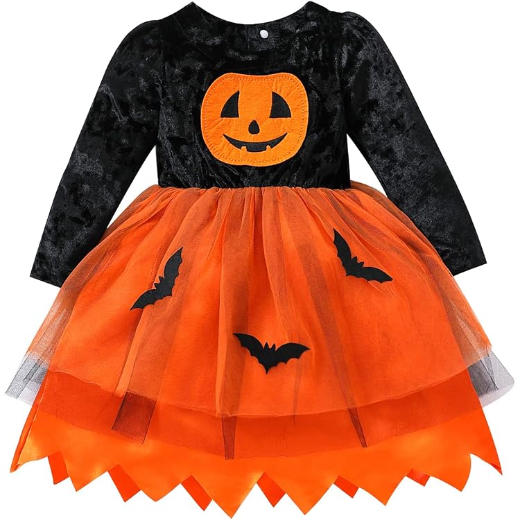 Costume Halloween Bébé – Ensemble Cape Fantôme – Pour Fille 1 Mois à 2 Ans – Body & Cape – Cadeau Fête