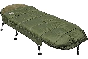 Prologic Avenger Sleeping Bag & Bedchair System - Thermal Fleece Lining and Waterproof Shell Perfect for Fishing - 6 Leg