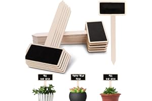 UNINGYI Lot de 30 étiquettes de plantes en bois noir, marqueur de planche noire, de type T, piquets de jardin en bois pour légumes, graines, herbes, fleurs de jardin, rectangulaires