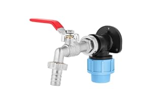 BFG Robinet de Jardin, Kit Tuyau d'Arrosage, Entrée Filetée 1/2" BSP, Sortie Filetée 3/4" BSP - Accessoires d'Arrosage avec Plaque Murale MDPE et Robinet de Jardin