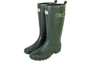 TOWN & COUNTRY WELLINGTONS Town & Country Ladies/Women's/Men's Wellies Adjustable Buckle Flat Festival Wellies Rain Boots Wellingtons Sizes 4-12 UK