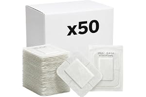 KMINA Självhäftande Sårförband Sterila TNT 10x15 cm, Latexfria | 50 st, Nonwoven, Central Absorberande Dyna, Hypoallergena, Lätta att Applicera, Känslig Hud, Klinik och Hemmabruk