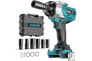 Akku Schlagschrauber Kompatibel mit Makita 18V (Ohne Akku) - 1100 N.m Bürstenloser Drehschlagschrauber 1/2" mit 4-Gang, LED-Licht & 6 Schlagschrauber Nüsse (14-22mm) für Autoreifen Kfz-Montage