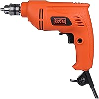 BLACK+DECKER BD65RD 400W 6.5mm Corded Variable Speed Reversible Rotary Drill for Home & DIY Use for Drilling Into Masonry & W