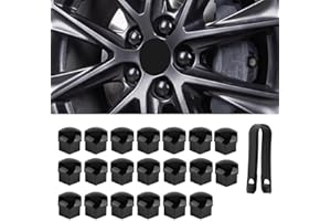 Kalmaegee 20PCS 19MM Wheel Nut Covers Universal Car Wheel Lug Nut Covers Wheel Bolt Covers Caps with Removal Tool (Gloss Black)
