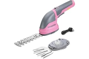 WORKPRO 2 IN 1 Cordless Hedge Trimmer and Grass Shear, 3.6V Electric Grass Trimmer with 2000mAh Lithium-ion Battery, Lightweight Hand Held Hedge Trimmer with 2 Interchangeable Blades