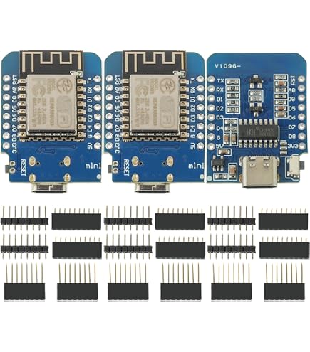 2 Cartes De Développement ESP8266 NodeMCU Mini - Port USB-C, WiFi Intégré, Compatible Arduino IDE