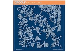 Clarity Stamps Tina's Small Floral Swirls & Corners 1 A5 Square Groovi Plate