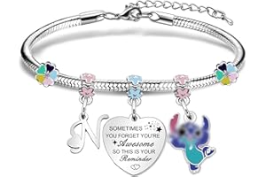 Tibond Charm Inspirational Bracelet Gifts for Sister Best Friends Daughter Girls Women, Initial Letter A-Z Silver for Birthday Christmas Graduation Party Gifts Fashion Jewellery Bangle