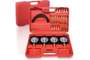 Ikodm Synchrontester für 4 Vergaser Synchrontestgerät Vergaseruhren Synchronuhren PKW Motorrad Vakuumprüfer