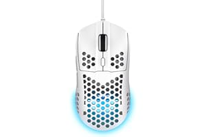 Trust Gaming GXT 928W Helox Mouse Gaming Superleggero 65g con Filo, Regolazione DPI 200-6400 Sensore Ottico, 6 Pulsanti Programmabili, Illuminazione RGB, Mouse da Gaming per PC Desktop Laptop, Bianco