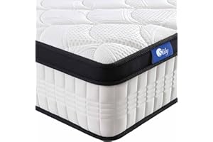 slily 12 Inch King Size Mattresses 5ft for Back Pain Relief, Hybrid Pocket Sprung Memory Foam Mattress with Cool & Supportive, 7-Zone Medium Firm Mattress, 30cm Deep 150 X 200 cm