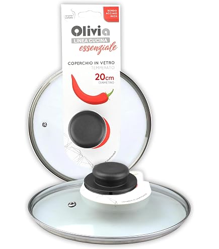 KADAX Set Di 2 Coperchi In Vetro Per Pentole E Padelle, Diametro 16 Cm, Resistente Al Calore, Con Manico In Plastica, Universali