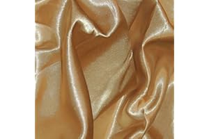 Craft Queen LTD Satin Fabric by The Metre – 60 Inch Wide Satin Roll for Wedding Dresses, Bespoke Tailoring & Decoration Projects – Soft, Smooth, Silk-Like Finish(Antique Gold,1 Metre)