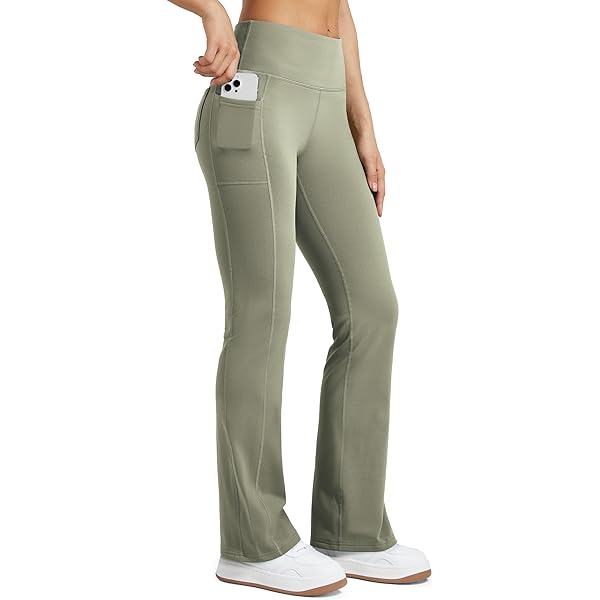 Leggings da donna svasati a vita alta Bootcut pantaloni da yoga slim fit elasticizzati pantaloni da donna opachi senza cuciture controllo della pancia leggings allenamento sport palestra, 01#blu, M
