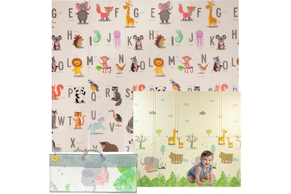 Tapis Chambre - Tapis De Jeux Bébé Pliable Et Réversible, Sensoriel, Imperméable, Atoxique Pour La Sécurité. Parfait Pour Les Activités Bébé Et Le Confort De Votre Enfant, 150x180x1cm