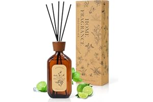 ‎SCENT-HI Scent-Hi Raumduft Diffuser mit Stäbchen 120 ml - Limette und Zitronengras - Natürlich, Langanhaltend, fur Raum, Zuhausem, Büro, Spa mit 6 Duftstäbchen - Raumduft-Set