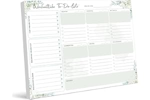 ‎BIROYAL BIROYAL Wochenplaner Block A4 ohne festes Datum (50 Seiten), Weekly Planner, Schreibtischunterlage, Wochenkalender Wochen Planer mit Wochenübersicht für Termine, Aufgaben& Notizen