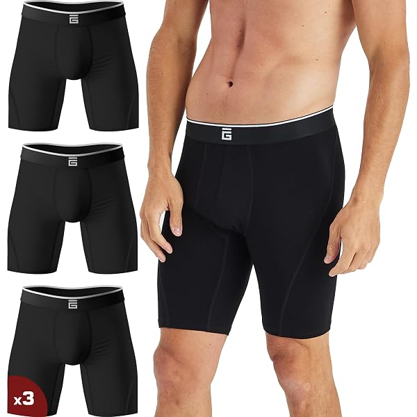 Caleçon Long Homme Coton ZLYC Lot De 3/4 Boxers Longs En Coton