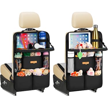 Lot De 2 Protections Dossier Voiture Enfant – Organisateur Siège Arrière Avec Poche Tablette 10" & 8 Poches