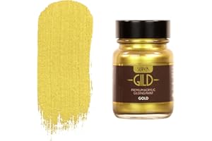 Guild Lane Super GILD Liquid Gold Acrylic Paint - High Pigment Metallic Enamel for Wood, Metal, Ceramics, Glass, Plastic, Canvas & More - Water-Based, Non-Tarnish Finish - 30ml