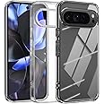 Qoosea Case Compatible with Google Pixel 9 Pro XL 2024, Slim Shockproof PC Protective Cover Anti-Scratch Cases Anti-Yellowing Shell for Google Pixel 9 Pro XL 5G 2024-Transparent
