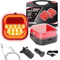 Wireless Trailer Lights Kit With Magnets & Anti-Lost Rope - Rechargeable LED Lights For Trucks, Boats, RVs & Campers
