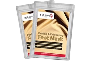 5 x Infinitive Beauty Exfoliating Foot Mask Peeling Feet Masks Pairs, Exfoliator, Exfoliater, Exfoliating Scrub, Whitening and Moisturiser, Clear Foot Odour, Remove Hard Dead Skin, Soft Feet, Cleanser, 7 Days Effective