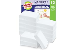 Scotch-Brite Magic Schmutzradierer, Vorteilspackung mit 12 Reinigungsschwämme – entfernt Flecken und Verschmutzungen von Wänden, Schuhen, Waschbecken und mehr ohne Chemikalien
