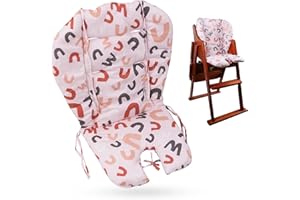 LOMGWUMY Cuscino Per Seggiolone,cuscino Per Seggiolone,leggero E Traspirante,morbido E Confortevole,motivo Carino,adatto Per La Maggior Parte Dei Seggioloni,sedie Da Pranzo Per Bambini(motivo Lettera Rosa)
