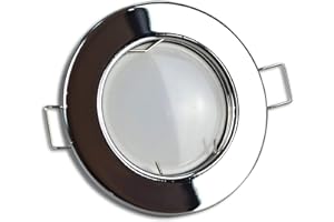 TRANO LED Einbaustrahler chrom rund 5 Watt neutralweiß 230V - GU10 Einbauleuchten aus hochwertigem Aluminium - 55-60mm Bohrloch Einbau-Spot Decken-Leuchte