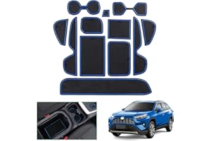 GAFAT Toyot-a RAV4 2019-2024 2025 Tappetini Antiscivolo, RAV4 2023 Tappetinio in Gomma per Console Centrale, Portabevande, Compatibile con Accessori Toyota RAV4 (Blu)