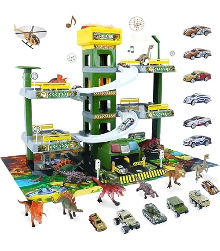 Parcheggio giocattolo per macchinine, organizzatore di giocattoli, garage per macchinine con rampe, porte, regalo per bambino di 3-5 anni - Italia