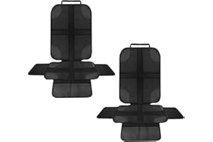 HONZUEN 2 Pièce Protection Siege Voiture Enfant et Chien, Housse Antidérapante Universelle avec Poches de Rangement, Protege Siege Auto Facile à Nettoyer, Compatible ISOFIX, Housse Siege Auto Bebe