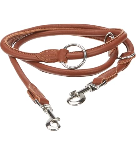 HUNTER Guinzaglio Regolabile SOHO Round MINI In Pelle Di Vacchetta – 3 Lunghezze, Morbido E Leggero Per Cani Piccoli E Cuccioli, Prodotto A Mano In Germania (Cognac, 200 Cm)