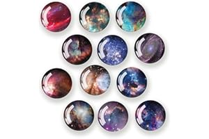 GEFIRE 12 Pièces Ciel étoilé Magnet Frigo Original, Aimants Frigo, Magnet Frigo, Aimant Frigo, Adaptées aux Tableaux Blancs, Réfrigérateurs, Photos, Tableau Magnétique, Etc. (Rond / 30 Mm)