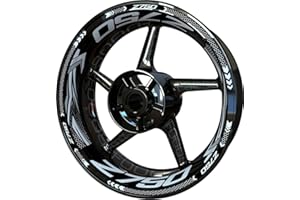 FOOQS Motocicleta Moto Llanta Inner Rim Tape Decal Pegatinas F2 para Kawasaki Z750 Z 750 Z-750 (Blanco)