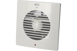 HOROZ ELECTRIC Ventilador Extractor de Baño Silencioso 120 mm Blanco 15W CLASSIC - Antihumedad y Antimoho - Rejilla Protectora 47 dB - Ventilación de pared para Cocina, Garaje