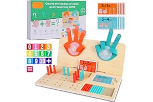 Quanquer Montessori Math Number Blocks Toys for 3 4 5 6 Year Olds Boys Girls, Educational Toys Wooden Board Counting Games for Kids, Christmas Birthday Gifts for Boys Girls