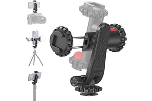 zeadio Adaptador de soporte para cámara fría para smartphone, trípode para teléfono celular, soporte para selfie stick monopié, abrazadera ajustable, para Canon Nikon DSLR iPhone Samsung fotografía