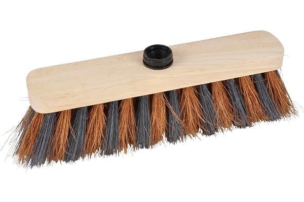 Homéa, Tête de Balai Bois Zèbre Fibres de Coco+PVC 29 cm Usage Extérieur, Zebra Wood