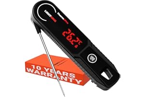 ThermoPro Lightning 1s schnell Fleischthermometer ±0.3℃ Genau Küchenthermometer IP65 Wasserdicht Bratethermometer LED Kerntemperaturmesser Thermometer Küche für Fleisch Gemüse Teig Babynahrung
