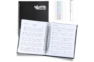 MUSFUNNY Sheet Music Folders Choral Binder: Piano Music Folder Writable with Pockets 40 Sleeves 80 Pages - A4 Size Sheet Music Organizer for Choir Singer Band Stage Performance Sheet Music Holder