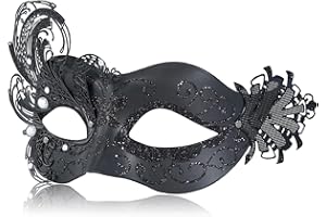 MYSEUNI 2024 New Masquerade Mask for Women Peacock - Butterfly Metal Venetian Mask for Mardi Gras, Costume Party, Carnival
