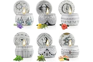 YINUO LIGHT Velas Pequeñas Juego de 6 Packs Aromáticas, 180H Lavanda Pan de Jengibre Velas Perfumadas Cera de Soja, para Mujer Velas Decorativas Regalos para Cumpleaños, Baño Yoga Valentín
