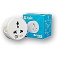 HALOX 10A Wifi + BT Smart Plug Socket Suitable For Small Appliances like TVs, Air Purifiers, Mobile & Laptop Chargers Compatible with Alexa, Works with Halox Smart App