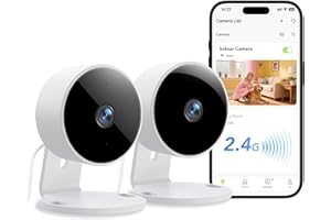 GNCC GC3 2-pak wewnętrznych kamer bezpieczeństwa 1080P, kamery CCTV dla domu / zwierząt domowych / niemowląt, stały obiektyw, noktowizor, 2-drożny dźwięk, wykrywanie ruchu/dźwięku, sterowanie